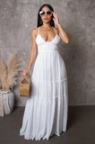 All White Tiered Maxi Dress
