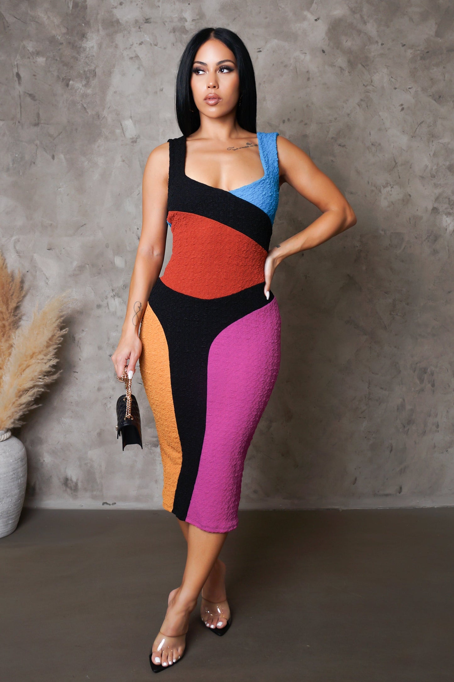Knitted Colorblock Dress