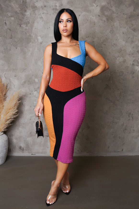 Knitted Colorblock Dress