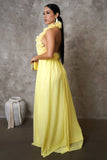 Day to Day Loose Open Back Ruffled Halter  Maxi Dress