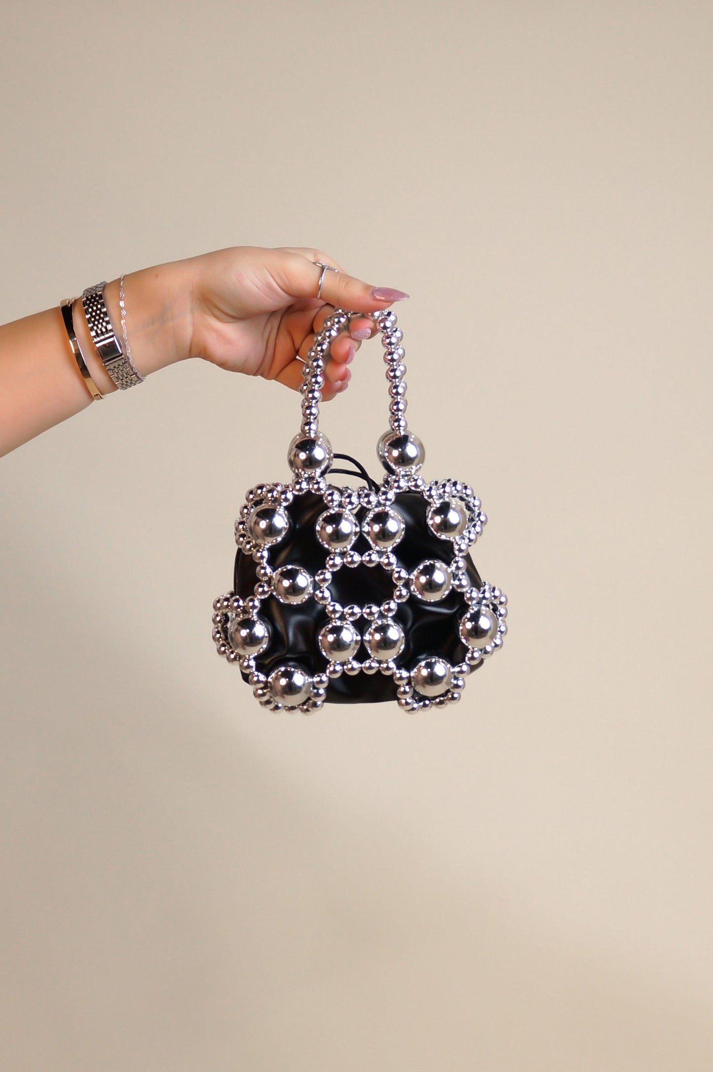 Fashion Black & Silver Handbag