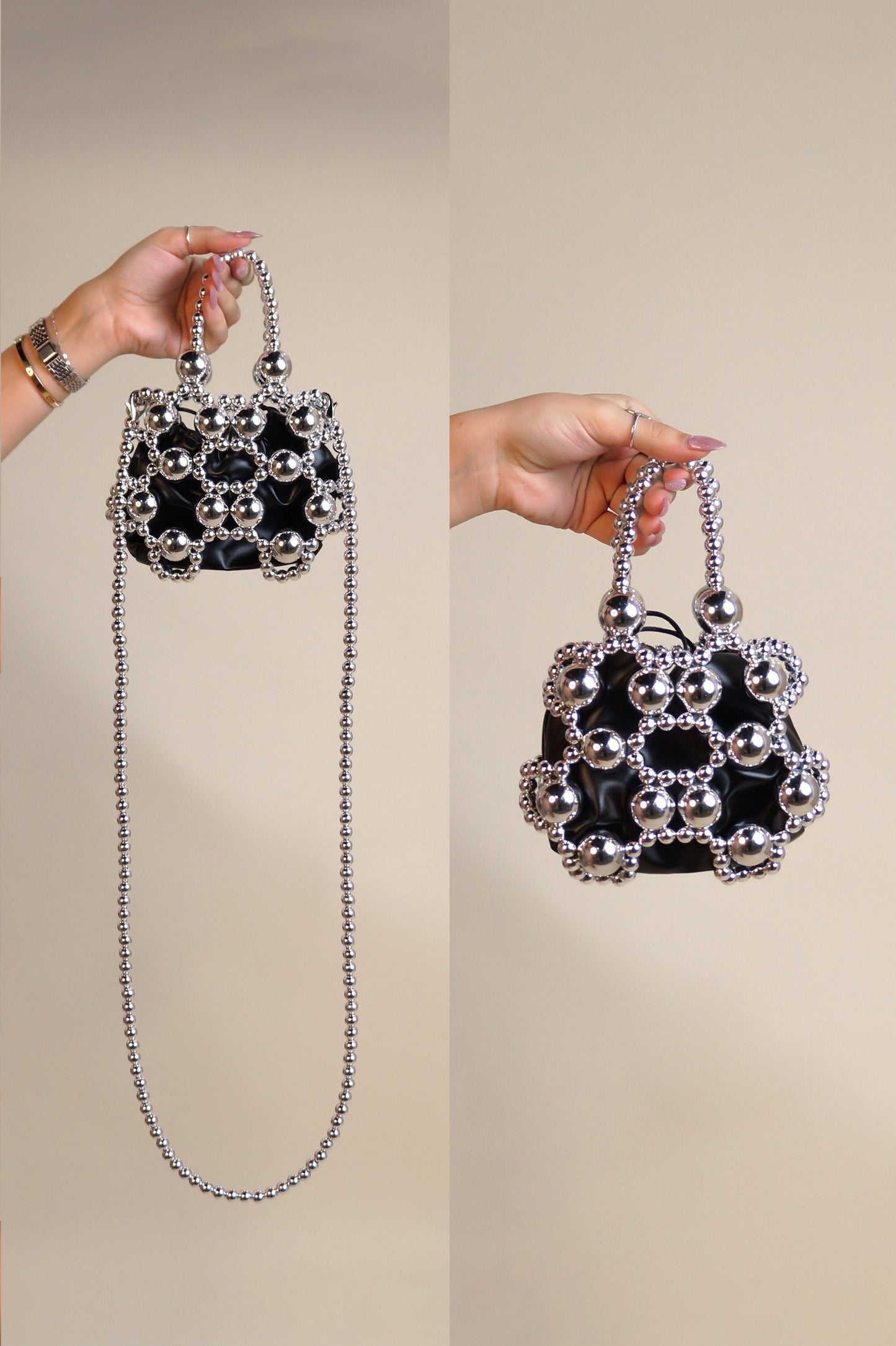 Fashion Black & Silver Handbag