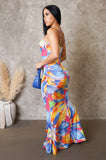 Multicolored Floral Tropical Maxi Dress