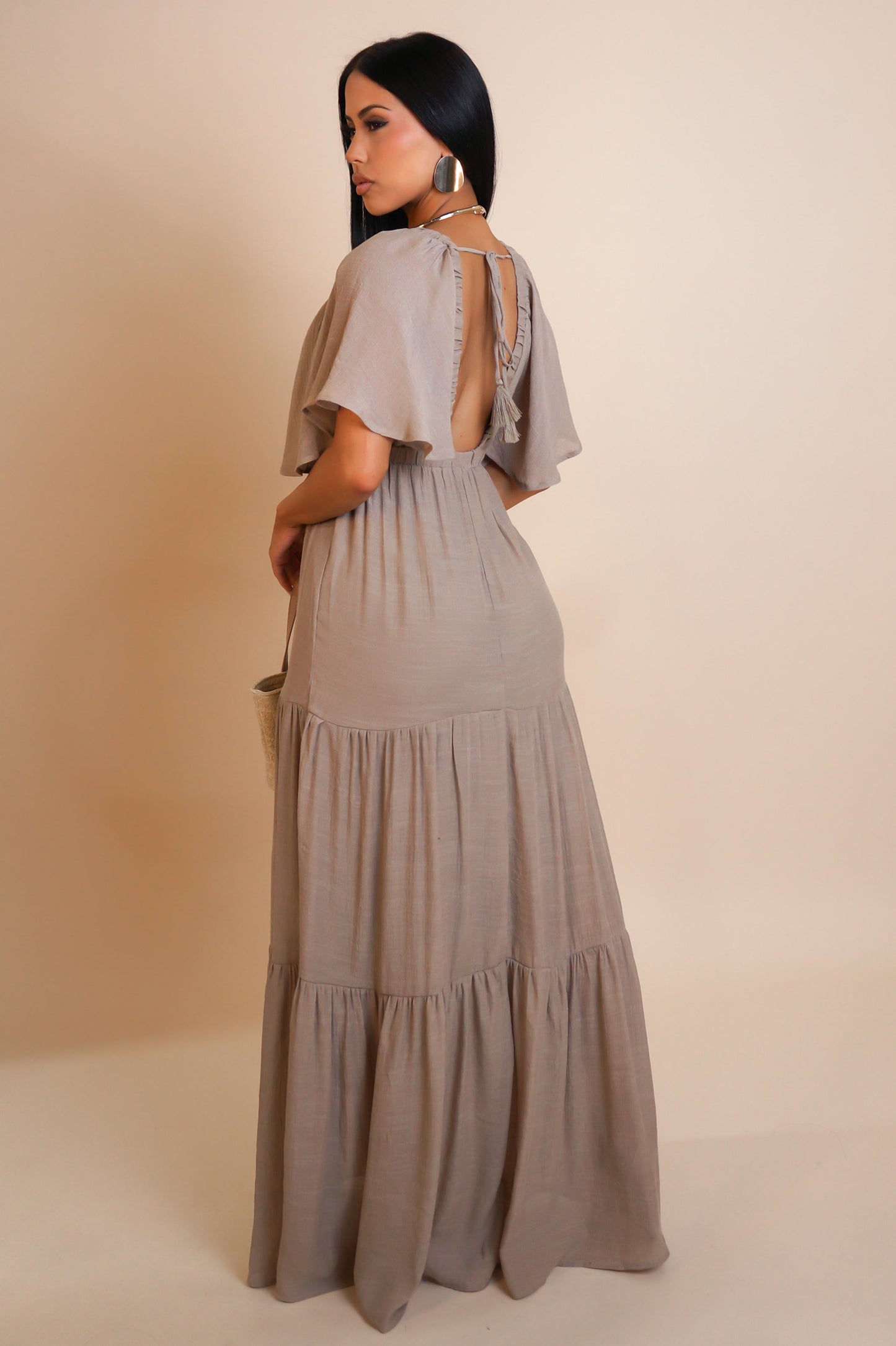 Maya Open Back Tiered Maxi Dress