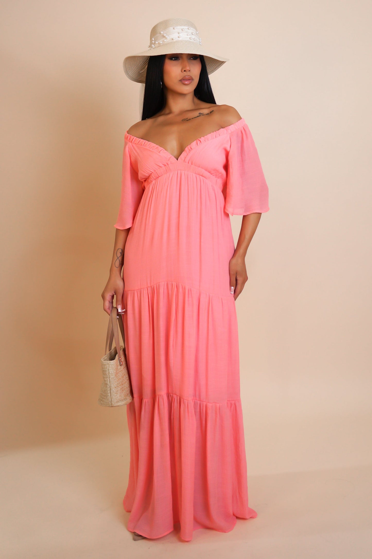 Maya Open Back Tiered Maxi Dress