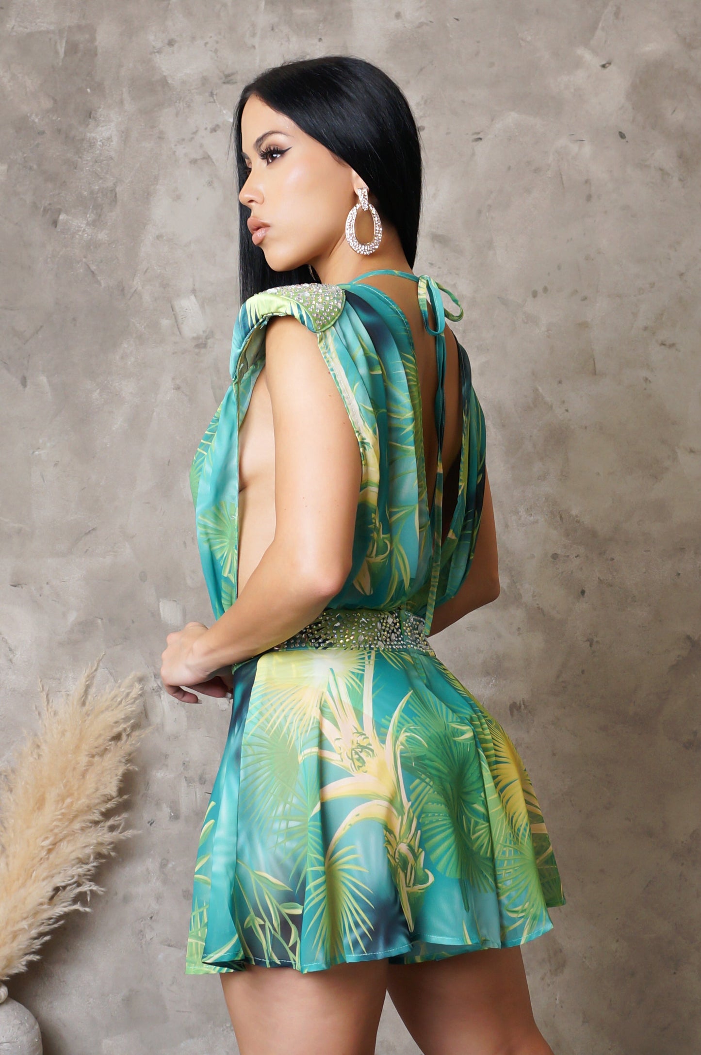 Open Sided Flare Vacation Romper