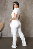 White Zippered Front Jumpsuit