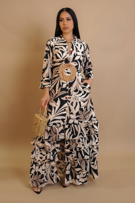 Bronze Maxi Dress w/ Belt