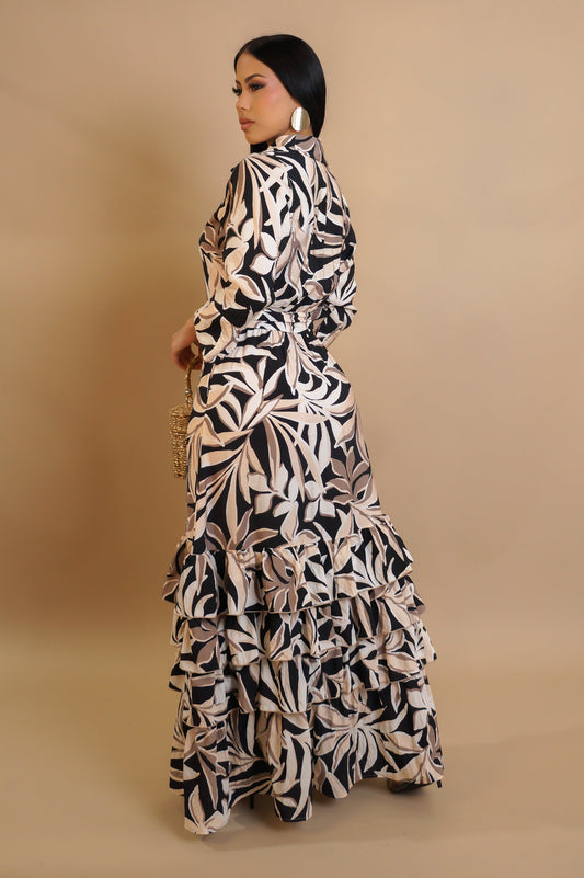 Bronze Maxi Dress w/ Belt