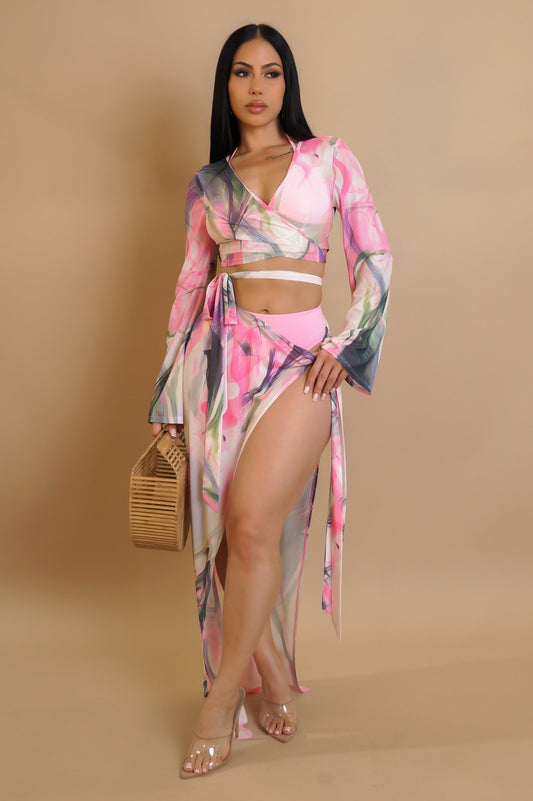 4-PIece Bikini & Coverup Set
