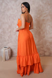 Orange Tiered Maxi Dress Maxi Dress