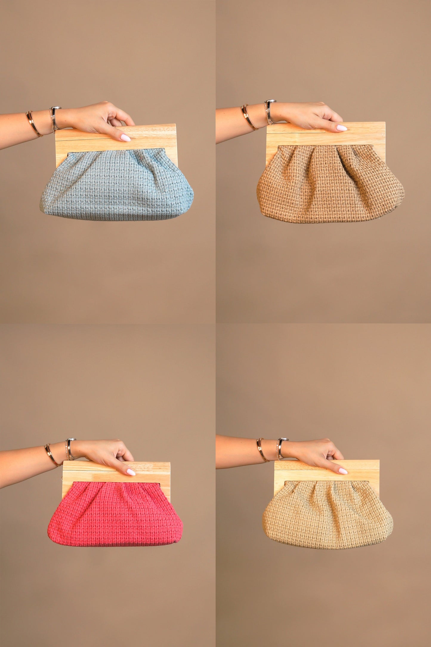 Convertible Rattan Clutch