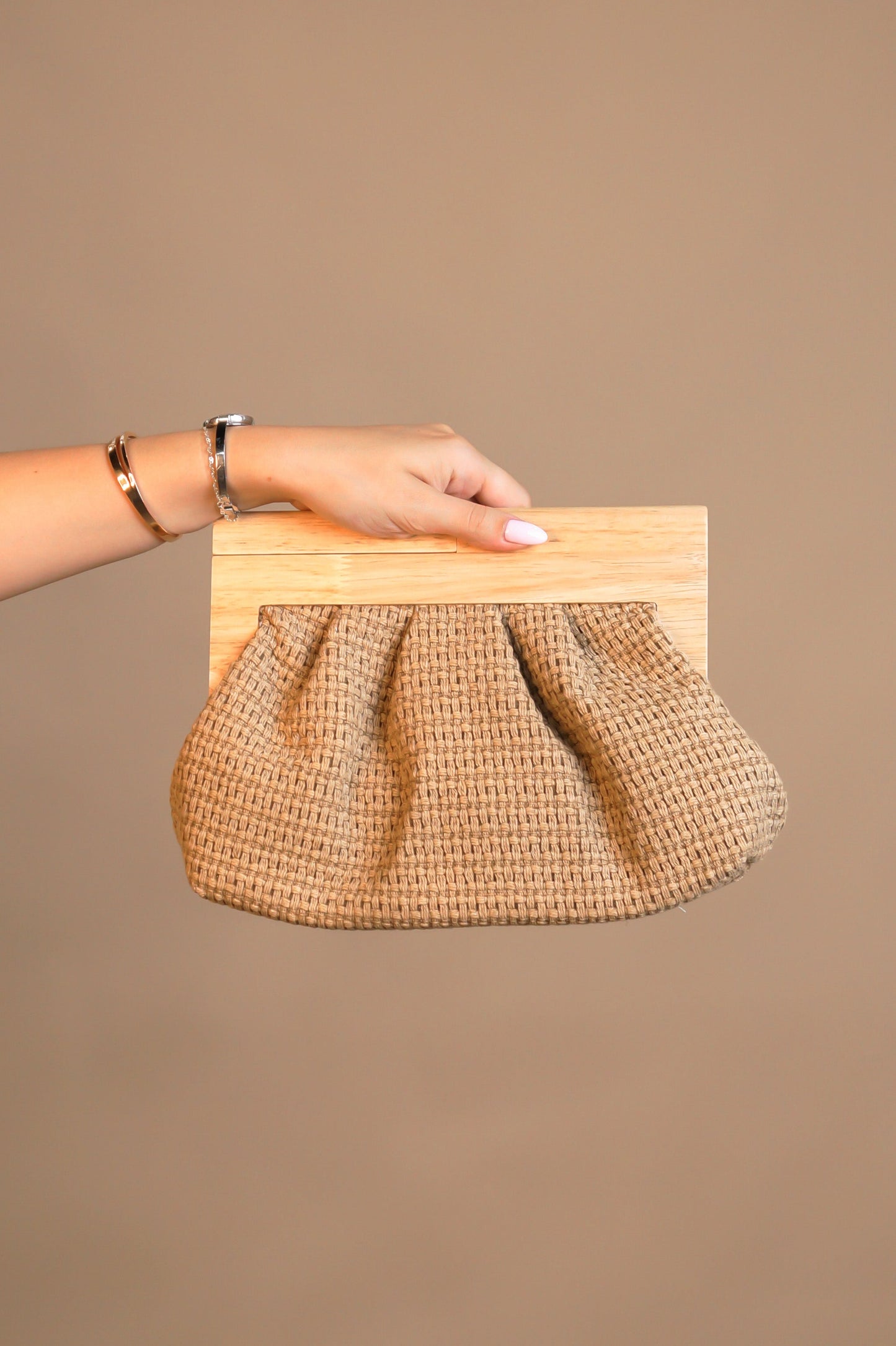 Convertible Rattan Clutch