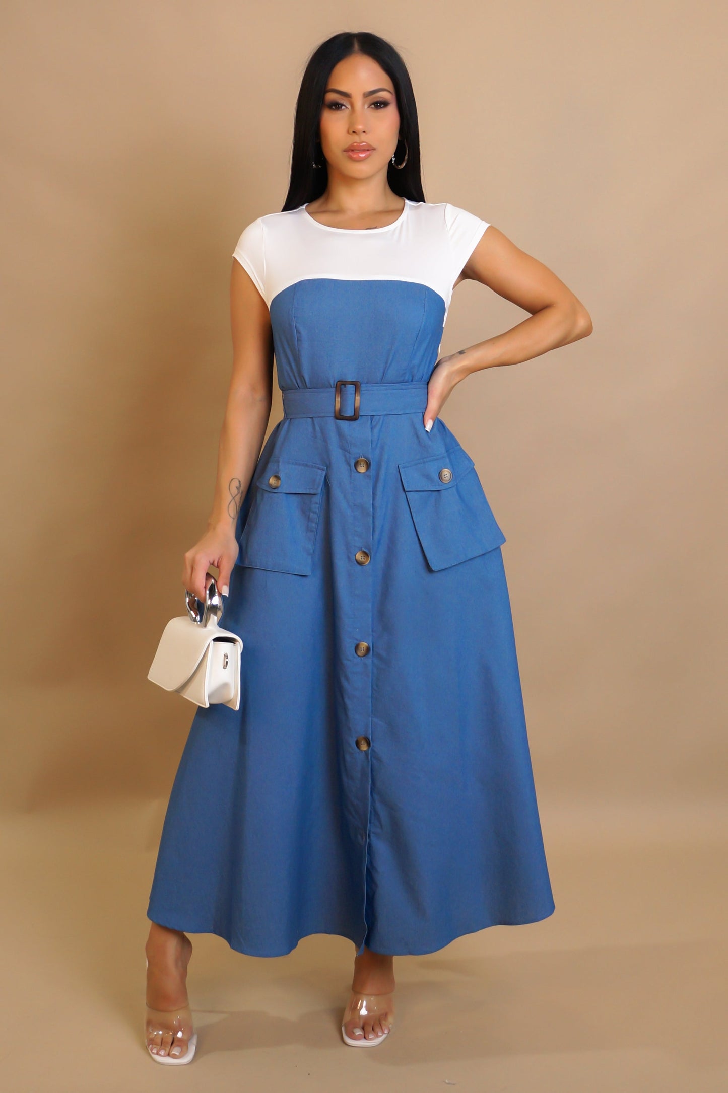 Spring Fling Like Denim Dress