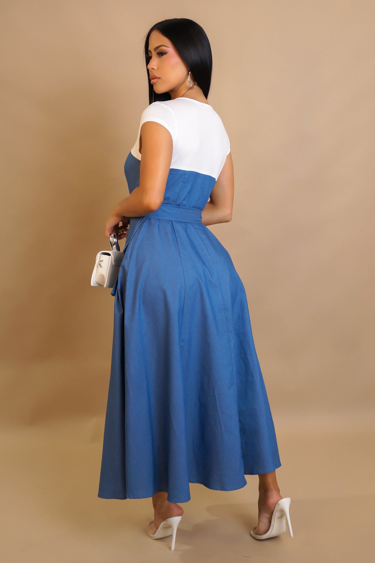 Spring Fling Like Denim Dress