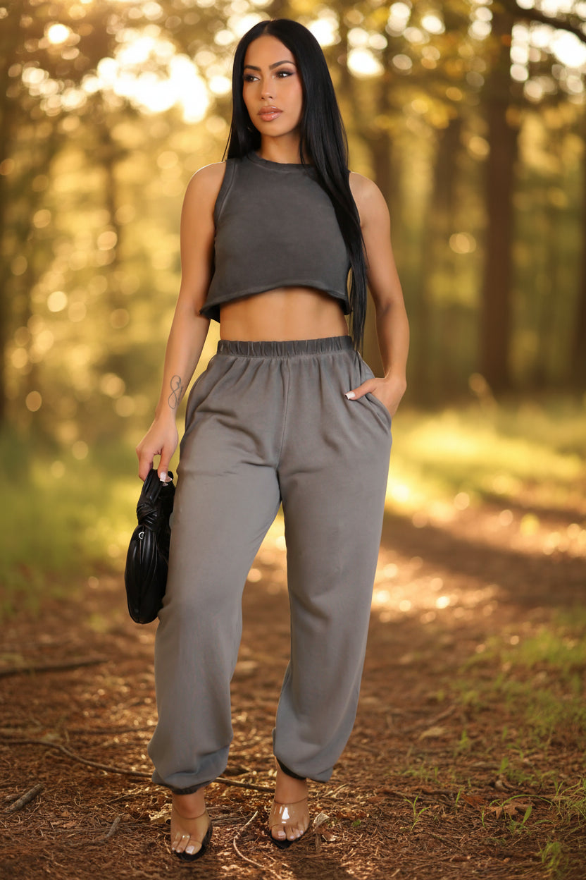 That Comfy Jogger Set- Grey