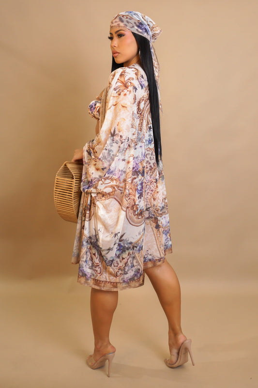 Fine Wine Bikini & Coverup Swimwear Set-Tan