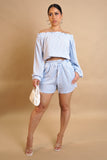 Cute Spring Shorts Set-Blue