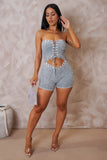 Laced Up Top Bandeau Romper