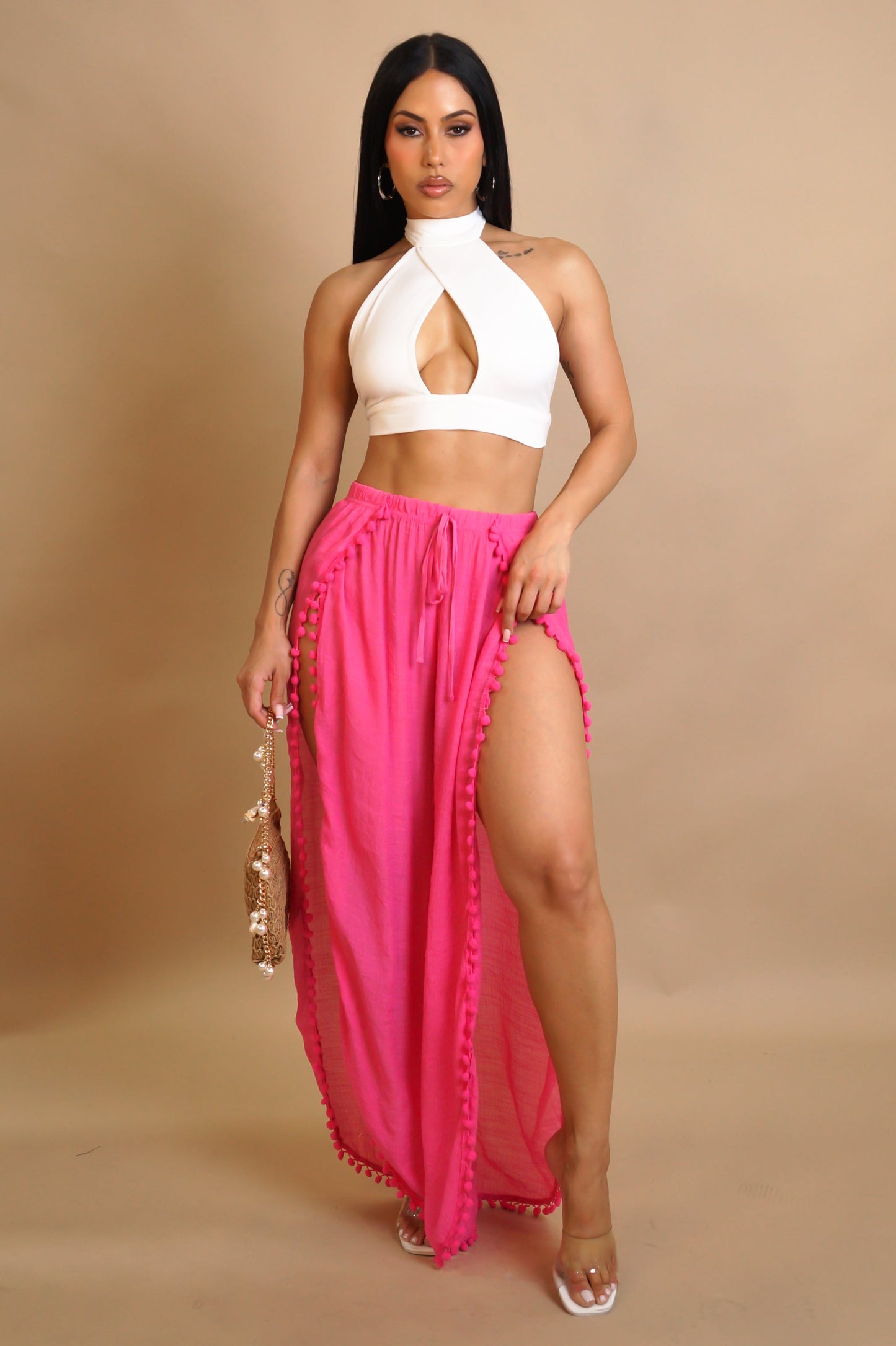 Cabo Breeze Open Pants- Pink