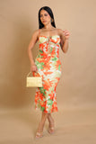 Tropical Bliss Skirt Set- Orange/Green