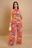 Tropical Bliss Pants Set- Orange