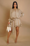 Let's Play Mini Flare Dress- Champage