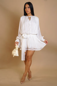 Let's Play Mini Flare Dress- White