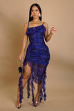 Purple Frills Midi Dress