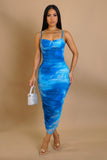 Pastel Color Fusion Mini Dress- Blue