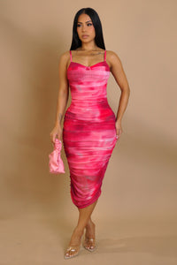 Pastel Color Fusion Mini Dress- Pink
