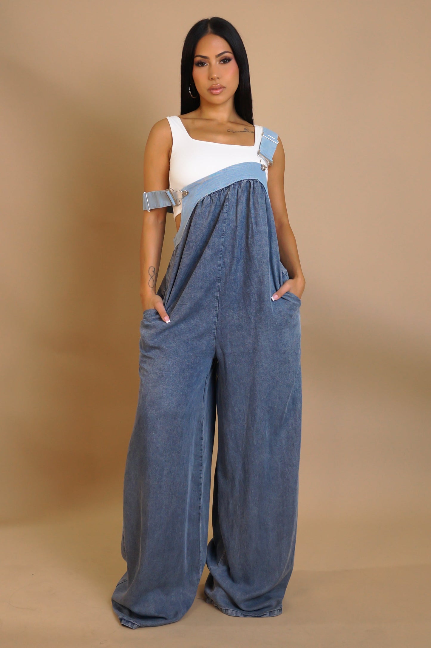Loose Denim Jumpsuit