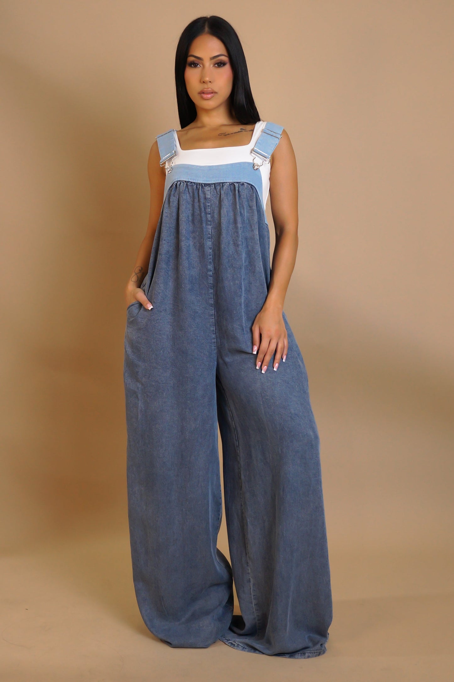 Loose Denim Jumpsuit