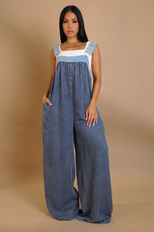 Loose Denim Jumpsuit