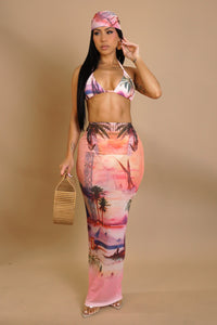 Beach Horizon Swimwear 4-Piece Set