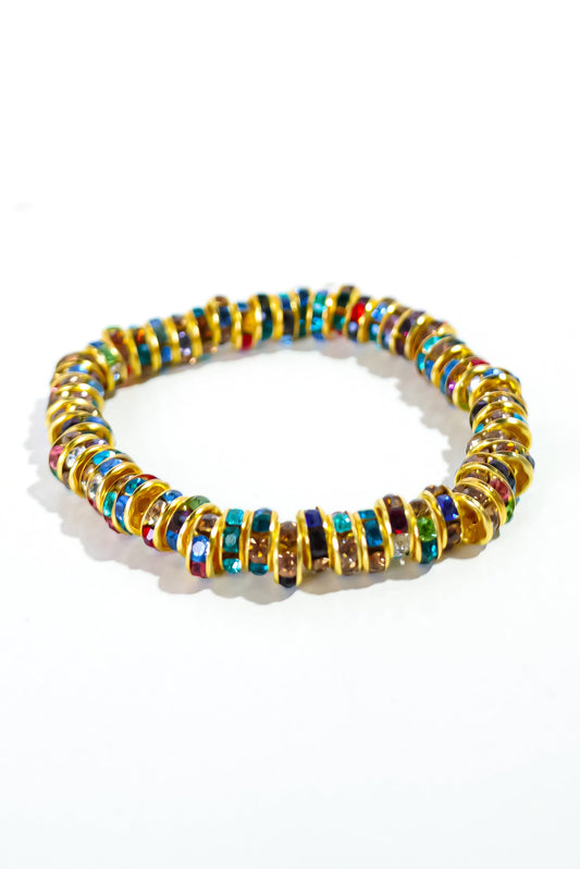 Stone Color Fashion Bracelet- Gold