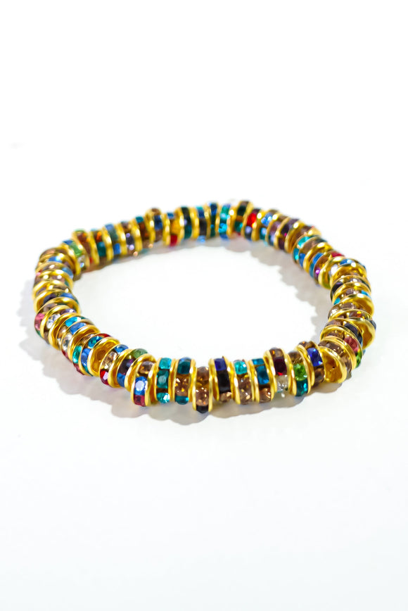 Stone Color Fashion Bracelet- Gold