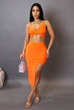 Orange Skirt Set