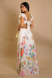 Alice in Wonderland Flower Maxi Dress- Cream