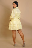Mixed Crochet Mini Dress- Yellow