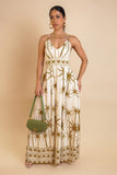 Palm Trees Maxi Dress- Beige
