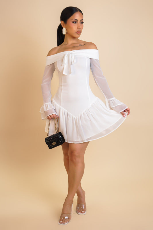 True Intentions Mini Dress- White