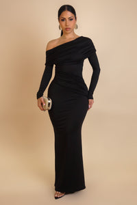 All Wrapped Up Maxi Dress- Black