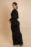 All Wrapped Up Maxi Dress- Black