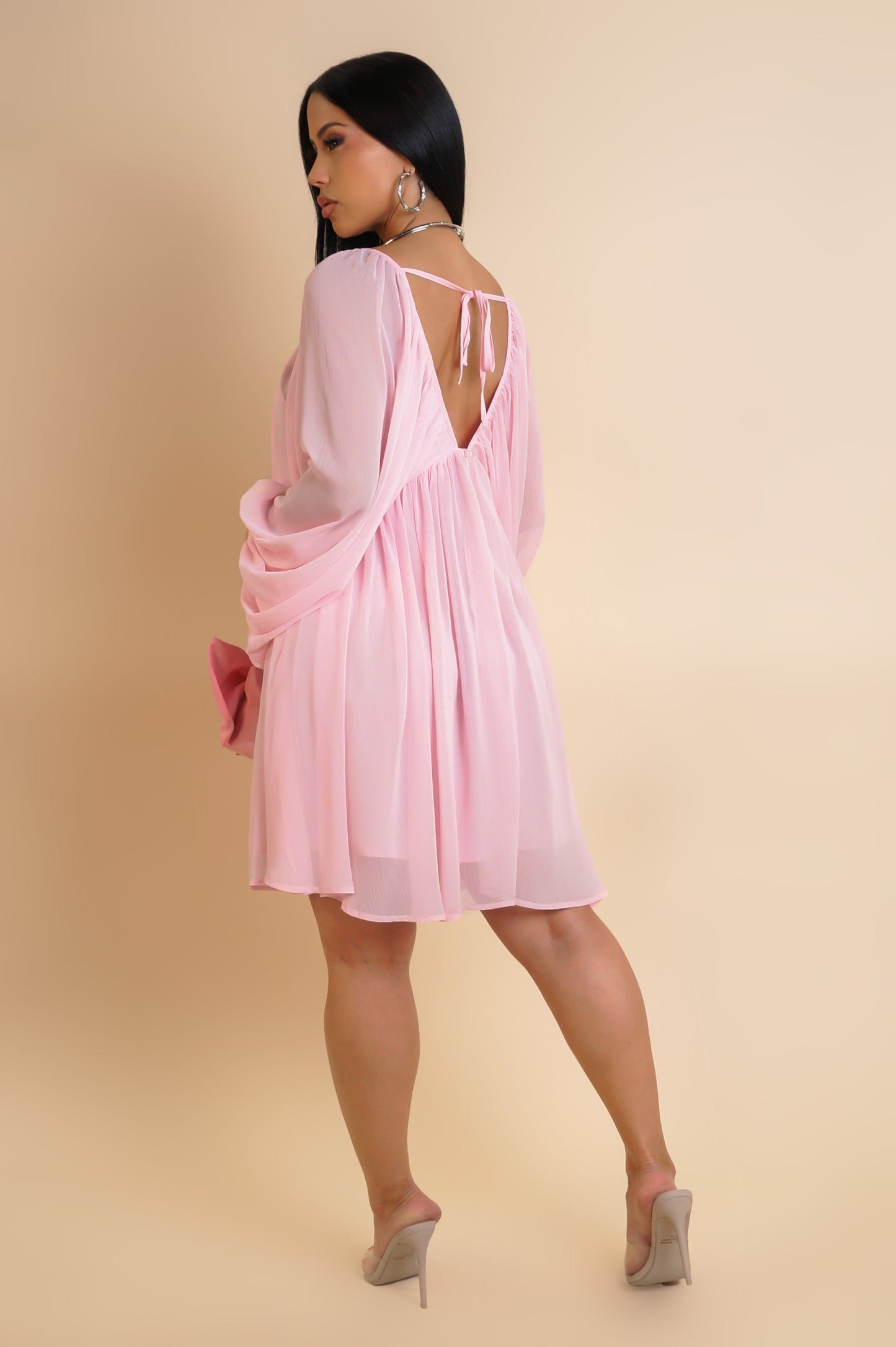 Exquisitely Endearing Loose Mini Dress- Pink