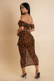 Sexy Wild Days Animal Print Ruched Skirt Set