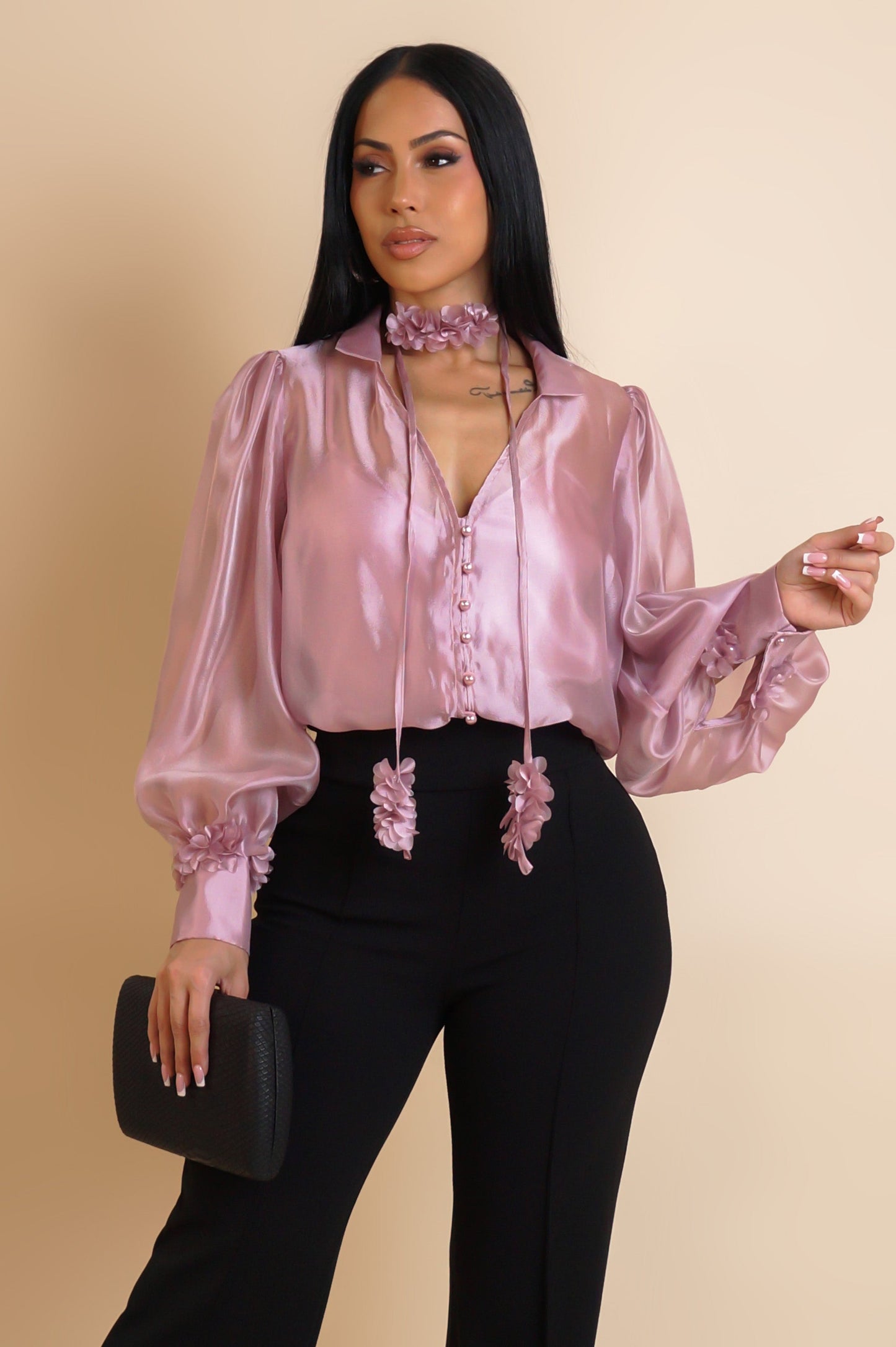 Flower Pop Blouse- Pink