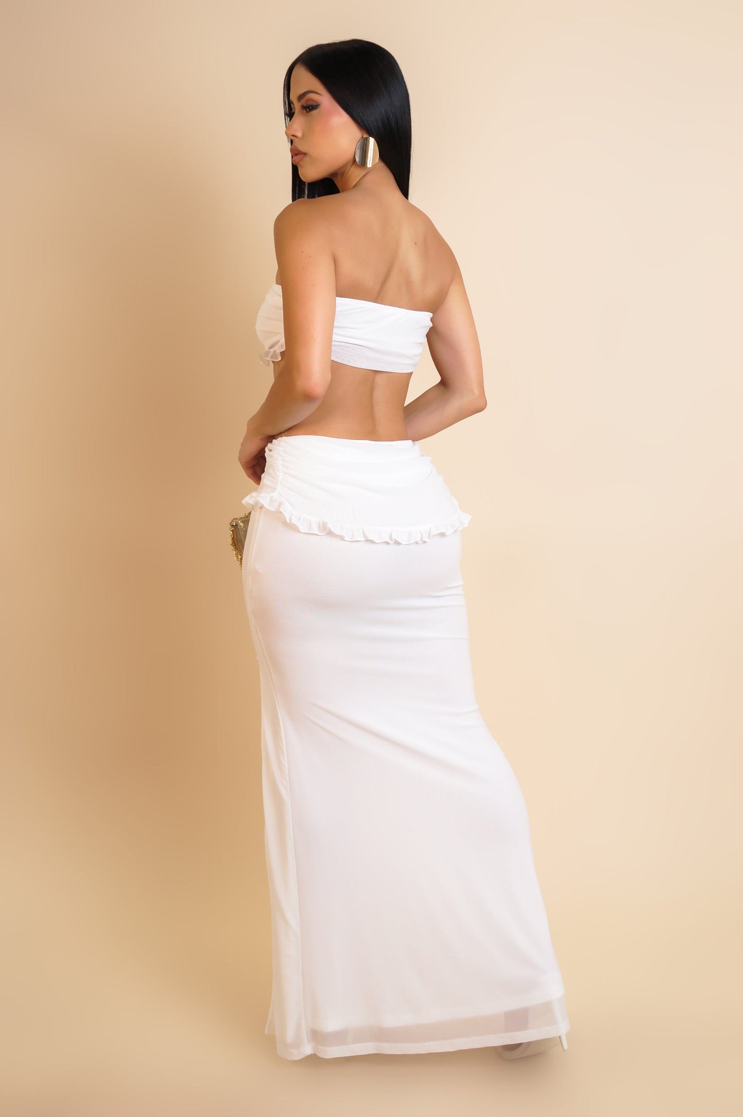 Tempt Me Slit Maxi Dress- White