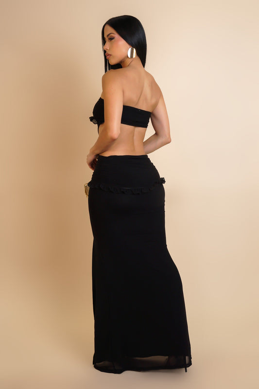 Tempt Me Slit Maxi Dress- Black
