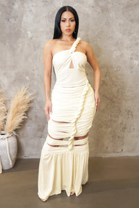 "All Roped Up" Maxi Dress- Ivory